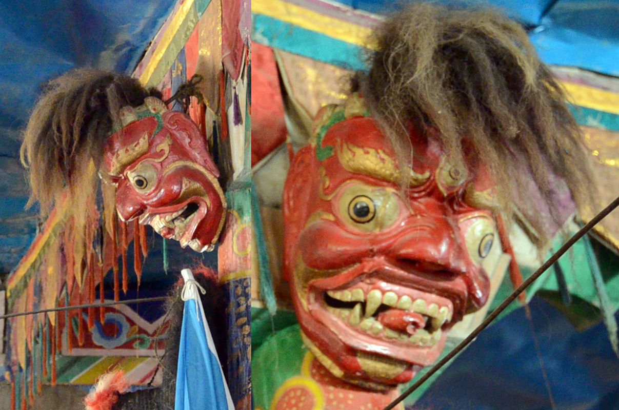 20 Red Dance Mask Inside Tashi Lhakhang Gompa In Phu 